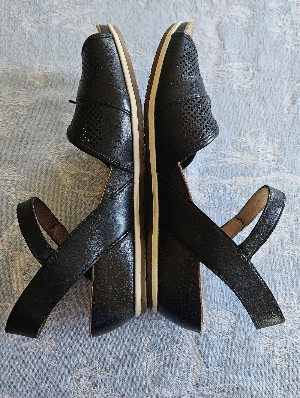 Dansko Black Sandals Wedge Heel  Double Adjustable Straps, Comfort Size 39 - Picture 6 of 9